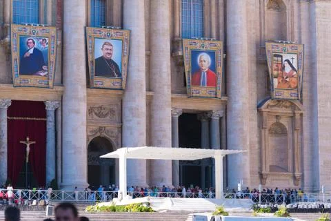 Speech stage of the pope Stock Photos