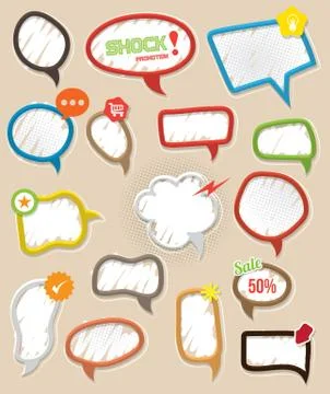 Speech tag banner set 스톡 일러스트