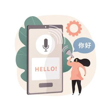 Speech to text abstract concept vector illustration. Stock Illustration