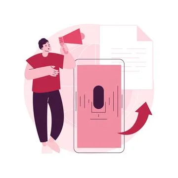 Speech to text abstract concept vector illustration. Stock Illustration