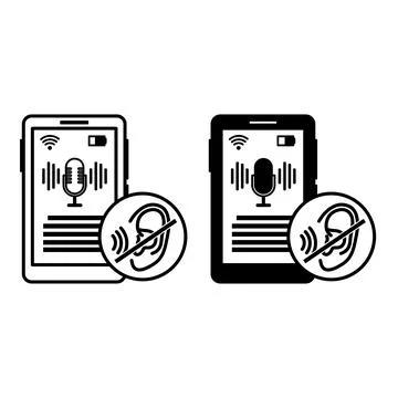 Speech to Text Icons. Line and Glyph Vector Illustrations. Automatic Speech.. Stock Illustration