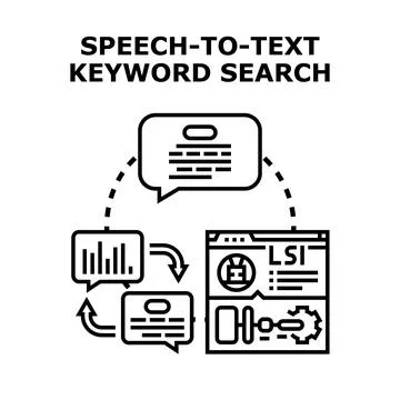 Speech to text keyword search concept Stock Illustration