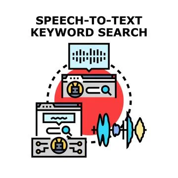Speech to text keyword searching concept illustration Stock Illustration