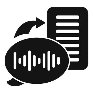Speech to text processing converting voice notes to text file Stock Illustration