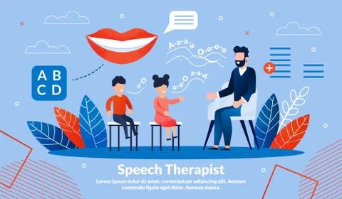 Speech Therapist Practice Vector Banner Template Stock Illustration