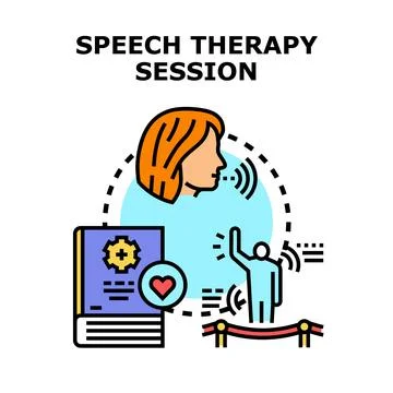 Speech therapy session supporting communication skill development Stock Illustration