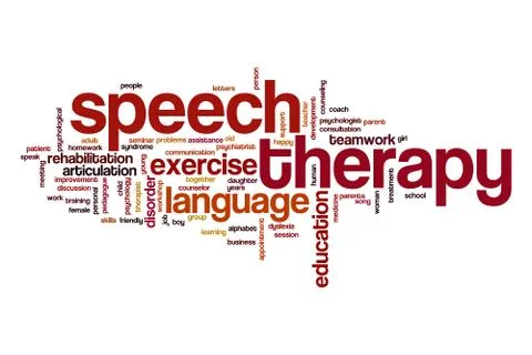 Speech therapy word cloud concept 스톡 일러스트