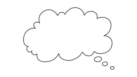 Speech, thought bubble outline looped animation. Stock Footage 326064964