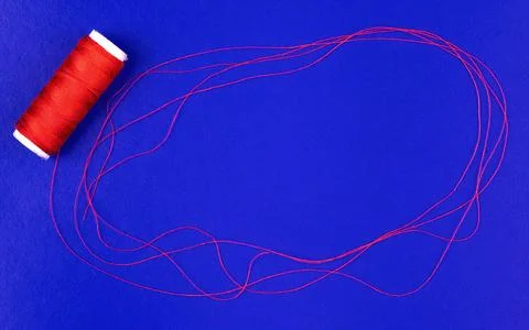 Speech thread bubble on blue background Stock Photos