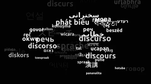Speech Translated in 70 Worldwide Languages Endless Looping 3d Zooming Wordcl 스톡 동영상 145214637