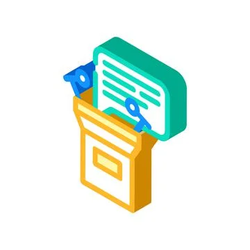 Speech from tribune isometric icon vector illustration Stock Illustration