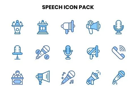 Speech Two Colour Scalable Icons Pack Stock Illustration