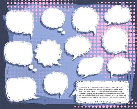 Speech vector bubbles with shadow Stock Illustration