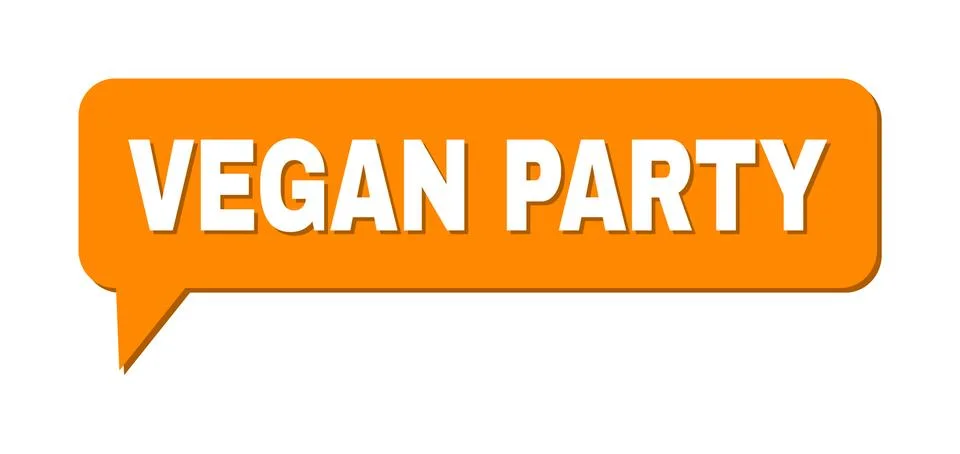 Speech VEGAN PARTY Colored Cloud Message Stock Illustration