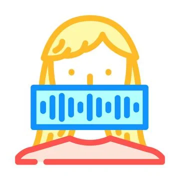 Speech waveform natural language processing nlp color icon vector illustratio Stock Illustration