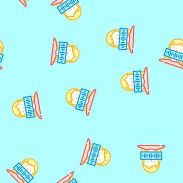 Speech waveform natural language processing nlp vector seamless pattern Stock Illustration