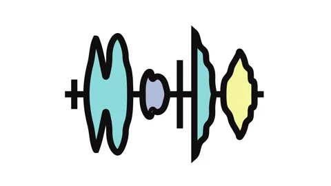Speech waveform nlp color icon animation Stock Footage 326118285