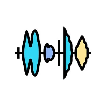 Speech waveform nlp color icon vector illustration Illustration