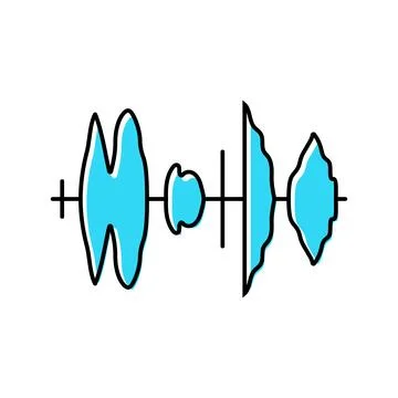 Speech waveform nlp color icon vector illustration Stock Illustration