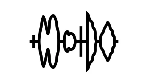 Speech waveform nlp line icon animation Stock Footage 326125374