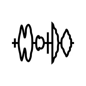 Speech waveform nlp line icon vector illustration Illustration