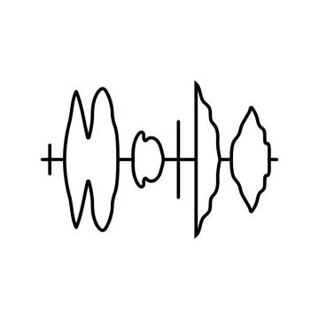 Speech waveform nlp line icon vector illustration Stock Illustration