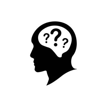 Speechless human icon with question mark design. Stock Illustration