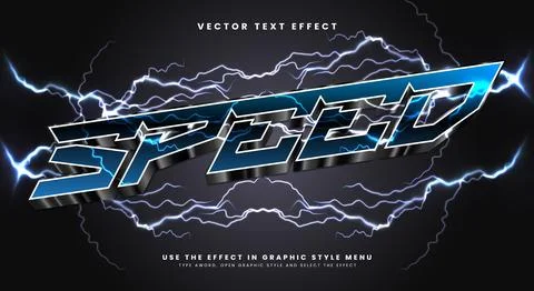Speed 3D editable text effect Template Stock Illustration