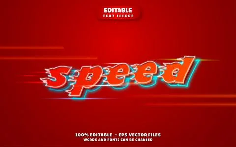 Speed 3D Editable Text Effect Vector Design Stock Illustration