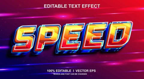 Speed 3d vector text effect with modern style design Stock Illustration