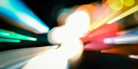 Speed accelerating blurred motion abstract multicolored background Foto stock