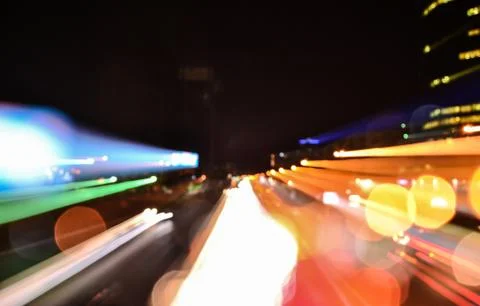 Speed accelerating blurred motion abstract multicolored background Stock Photos