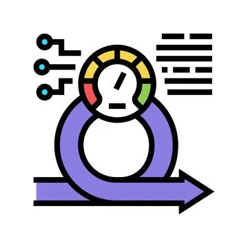 Speed achievement task optimization color icon vector illustration イラスト素材
