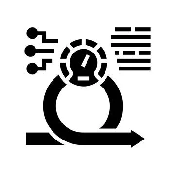 Speed achievement task optimization glyph icon vector illustration Stock Illustration