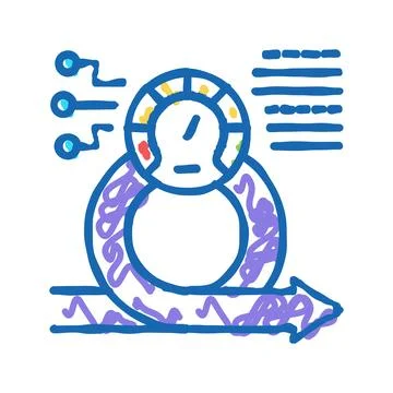 Speed achievement task optimization icon doodle illustration Stock Illustration