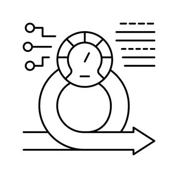 Speed achievement task optimization line icon vector illustration 스톡 일러스트