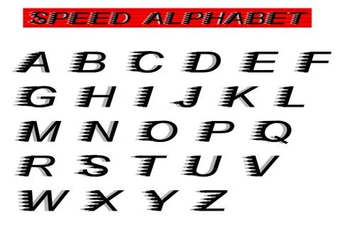 Speed alphabet Stock Illustration