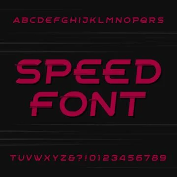 Speed alphabet vector font Stock Illustration