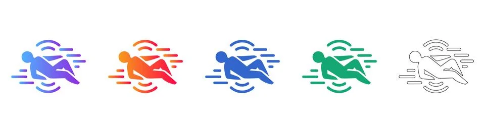 Speed and Motion User Icon Set Stock Illustration