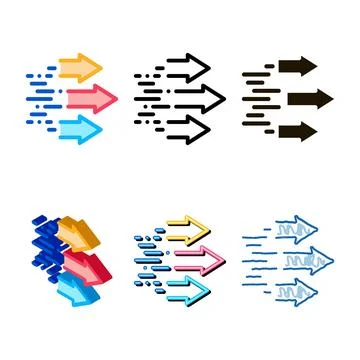 Speed arrows stylized icon vector outline Stock Illustration