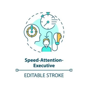 Speed-attention-executive multi color concept icon 스톡 일러스트