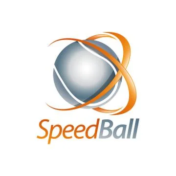 Speed ball shiny sphere logo concept design template Stock Illustration