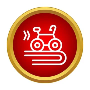 Speed bicycle icon moving fast on road Stock Illustration