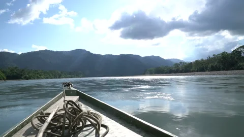 Speed Boat in Amazon River Stock Footage 137591458
