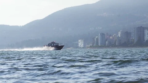 Speed boat canada 4k Stock Footage 99647551
