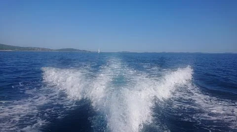 Speed boat engine waves Stock Photos