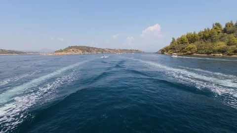 Speed boat greece 2 Video stock 305376043