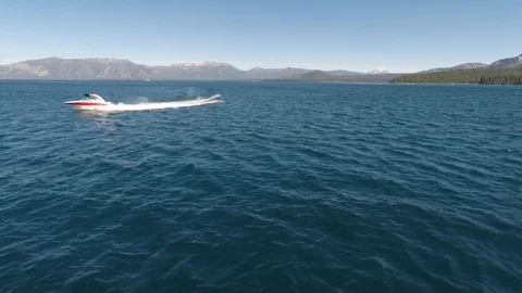 Speed Boat on the Lake Stock Footage 87193645