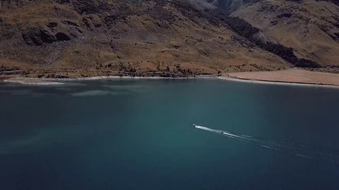 Speed boat in a Lake Stock Footage 94580959