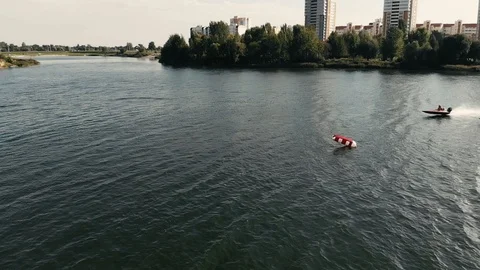 Speed boat on the lake Stock Footage 100265884